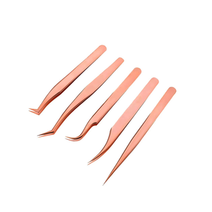 Ensemble de pinces à épiler professionnelles en acier inoxydable anti-magnétiques pour extensions de cils, pointes lisses et durables à dents pour manucure - Product Image 3