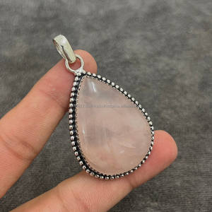 Colgante de Plata de Ley 925 hecho a mano con piedras preciosas reales, forma única de amantes, chapado en plata para mujeres y niñas para compromiso - Product Image 2