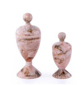 Hand-Made Epoxy Resin Bakhoor Burner Set Pink With Brown Veins Aromatic <b>Diffuser</b> Mubakhar Burner Set All-Season Use - Product Image 1