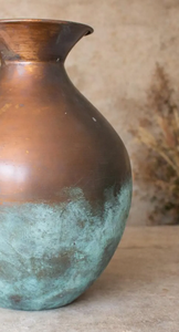 Wholesale Traditional Indian Metal <b>Vase</b> Decorative Antique Finish <b>Copper</b> Flower <b>Vase</b> Metal Crafts for Living Room Decoration - Product Image 3