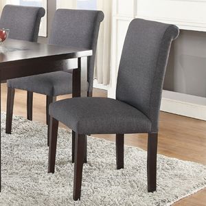 Set di 2 sedie da pranzo in legno grigio blu di transizione in betulla per sala da pranzo - Product Image 2