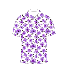 Camisa Polo con Estampado Floral Morado para Hombre, Sublimación Personalizada, Manga Corta, Verano, Informal, Transpirable, Ligera, para Golf - Product Image 4