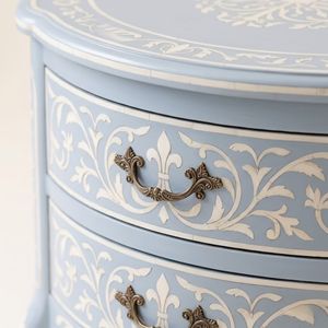 Stylish Modern Two-Drawer <b>Bedside</b> Table with Bone Inlay <b>Wood</b> Multi-Purpose Living Room Furniture for Home & living room use - Product Image 5