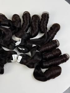 ผมเวียดนามแท้แบบมัดเป็นช่อ ขนาด 28 นิ้ว สีธรรมชาติ ลอนเด้ง นุ่มฟู - Product Image 2