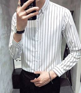 Camisa de Manga Larga para Hombre, Nueva Moda, Estilo Informal, Antiarrugas, Tejido de Punto, 100% Algodón, para Otoño y Fiestas - Product Image 3