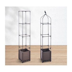 กระถางปลูกต้นไม้ทรงสี่เหลี่ยมพร้อมเสาค้ำต้นไม้แบบโอเบลิสก์ - Product Image 1
