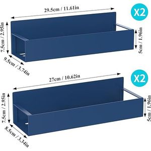 Set di 4 Organizzatori Magnetici Blu Royal per Spezie, per Frigorifero e Forno, Gestione Efficiente della Cucina - Product Image 6