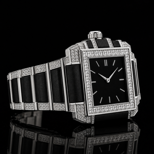 Montre mécanique ETA de haute qualité avec verre carré en cristal de moissanite, bracelet durable en acier inoxydable, aiguilles pour hommes et femmes, style moderne - Product Image 2