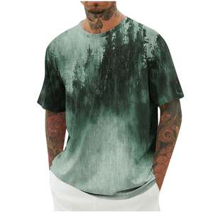 OEM Men's Tie Dye T-Shirt Lightweight Oversized Gradient Color T-Shirt Summer Casual Crew Neck Loose Fit Tee 100% Cotton 180 GSM - Product Image 3