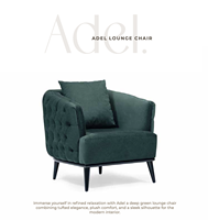 Fauteuil de salon carré capitonné en velours vert, fauteuil d'appoint rembourré avec rembourrage en mousse, accoudoirs rembourrés, pieds en bois, style moderne pour salon