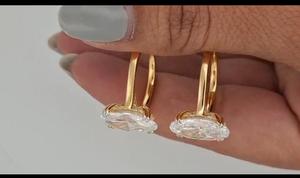 แหวนแต่งงานผู้หญิงสไตล์วินเทจทองคำ 14K สีเหลือง ประดับเพชรโมวาลแล็บโกรว์ 3.60 กะรัต ทรงฮาโล เครื่องประดับชั้นดี IGI - Product Image 3