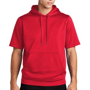 Mens White <b>Short</b> <b>Sleeve</b> Hooded Sweatshirt Drawstring Pocket Casual Pullover <b>Hoodie</b> - Product Image 5