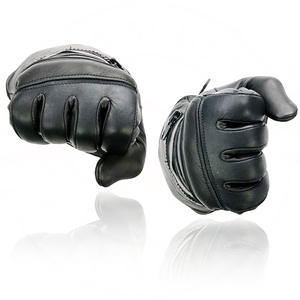 Samroz Sports Leather Men's Leather Gauntlet Lined Motorcycle Hand <b>Gloves</b> - Product Image 3