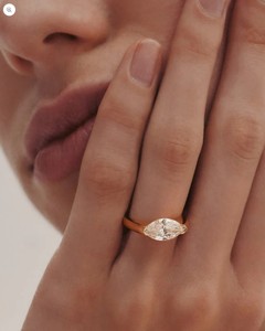 Marquise Moissanite <b>Solitaire</b> <b>Ring</b> 925 Sterling <b>Silver</b> Yellow Gold Plated Engagement Wedding Party Gift - Product Image 4