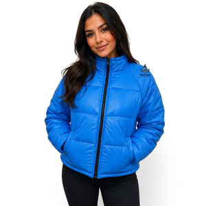 Veste matelassée réfléchissante bleue unisexe style Maçonnique Héritage, col montant, manches longues, pour l'hiver et le streetwear - Product Image 2