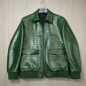 Chaqueta de Cuero Genuino para Hombre, Estilo Exótico, Color Marrón, Cierre de Cremallera, Moda Casual de Invierno - Product Image 1