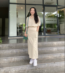 Falda de Lino Mezclado, No se Destiñe, No se Encoge, de Fabricante Vietnamita, Fábrica OEM ODM - Product Image 1