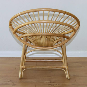 Handmade Bamboo and Rattan Single Seater <b>Chair</b> with Cushion Brown Woven Accent <b>Chair</b> for <b>Living</b> <b>Room</b> Study Office Balcony - Product Image 5