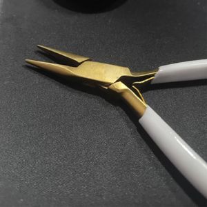 Custom Logo Jewelry Making <b>White</b> Handle Stainless Steel Gold Chain Nose Pliers - Product Image 6