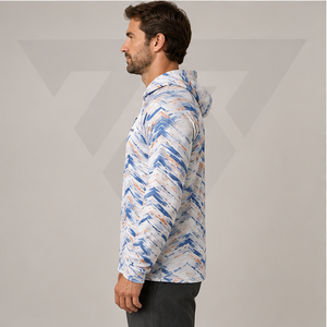 Camisa de Pesca con Capucha y Estampado Chevron Personalizado, Manga Larga, Secado Rápido, Ligera, UPF 50, Unisex, Sudadera de Pesca Sublimada - Product Image 2