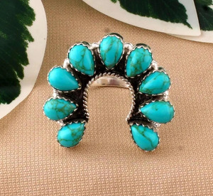 Bague en turquoise naturelle, bijoux pour femmes, bague en pierres précieuses faite à la main, prix de gros, usage quotidien - Product Image 1