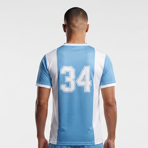 Maillots de football professionnels pour hommes de haute qualité en gros, col en V, manches courtes, 100% polyester, évacuation de l'humidité, logo personnalisé - Product Image 2