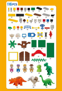 ตัวต่อพลาสติกจูราสสิคเวิลด์ ชุดสร้างสวนไดโนเสาร์ 116 ชิ้น สำหรับเด็กอายุ 5-7 ปี ผลิตในเกาหลี - Product Image 5