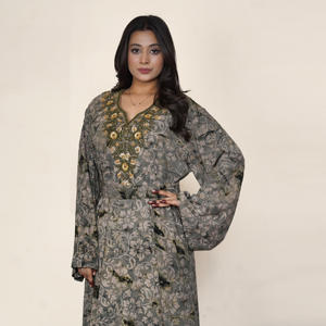 Elegante Jalabiya BSY con Diseño de Bordado en el Cuello, Mangas Largas, Kaftán Árabe de Lujo, Vestido Abaya para Mujer, Ropa Modesta para Fiestas Eid, ODM - Product Image 4