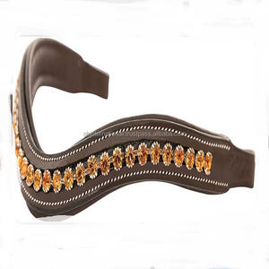 Fabriqué en Inde Équestre Course de Chevaux Selle Marchandises À La Main Forme De Vague Cristaux Décoratif Rembourré En Cuir Cheval front bande - Product Image 6