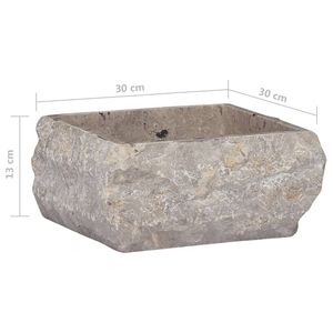 Fregadero de mármol gris 11,8 "x 11,8" x 5,1 "Lavabos elegantes - Product Image 6