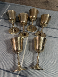 Handcrafted Brass Engraved <b>Goblet</b> Floral Etched Wine <b>Glass</b> Vintage Long Stem Metal Chalice Luxury Table Decor - Product Image 6