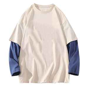 Custom Men's Double Layer Short Sleeve T-Shirt DTG Woven Cropped Heavyweight Cotton High Street OEM Wholesale - Product Image 1
