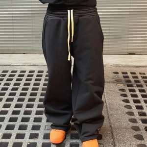 Bestsell Custom Printed Men's Oversized Wide Leg Stacked Track Jogging Pants High Quality 100% Cotton <b>Elastic</b> Waist Colored - Product Image 1