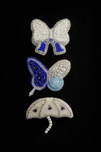 Kit de bordado de camarones con cuentas DIY, broche de camarón para moda, bordado y abalorios hechos a mano - Product Image 4