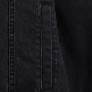 เสื้อแจ็คเก็ตยีนส์ลำลองผู้ชาย ผ้าฝ้าย 100% สีดำ ยีนส์ฟอก กันลม เป็นมิตรกับสิ่งแวดล้อม สวมใส่สบาย คลาสสิก รับผลิตแบรนด์ส่วนตัว - Product Image 6