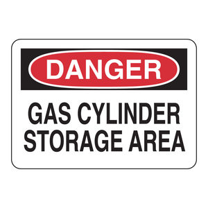 Panneau de signalisation pour zone de stockage de bouteilles de gaz Brady Danger - Marquage de sécurité imprimé UV pour intérieur et extérieur - Product Image 1