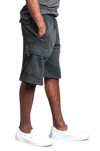 High Quality High Street Gym Quick Dry Cotton Cargo Shorts for Men-Breathable Fleece Comfort Elastic Waistband Long Drawstring - Product Image 3