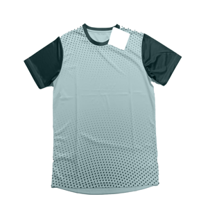 T-shirt à manches courtes pour homme, col rond, motif à pois, tricoté, respirant, coupe classique, style décontracté, 100% polyester - Product Image 2
