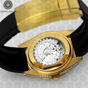 Reloj de Lujo para Hombre Charm Jewells, Cristal, Cuarzo Analógico, Acero Inoxidable, Esfera Redonda de 42 mm, Correa de Goma, Luminoso, Estilo Joyería de Moda - Product Image 3