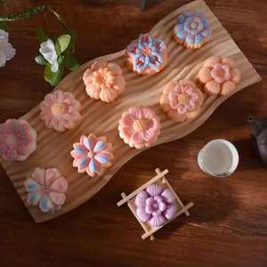 Blossom Flower Shaped Glutinous Rice Cakes Homemade Moon Cake <b>Green</b> Bean Cake Tang Fruit Dessert Source Silicone Mold - Product Image 4