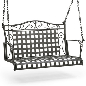 Silla Columpio de Jardín de Hierro Forjado Galvanizado en Caliente, Resistente a la Corrosión, Estilo Victoriano, para 2 Personas - Product Image 1