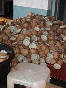 Éclats de coquille de noix de coco séchés bruts pour la fabrication de charbon de bois, artisanat, écologiques, durables, coquille de noix de coco dure, approvisionnement en vrac - Product Image 2