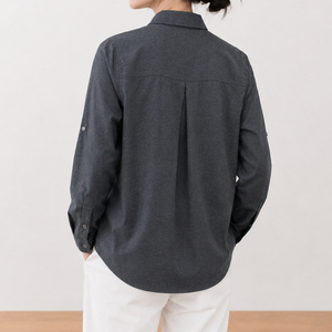Camisa de mujer con buena absorción de humedad y caída elegante, de manga larga - Product Image 3