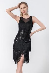 Vestido de Baile Bachata con Lentejuelas y Flecos Bordados, Hecho a Medida Según las Demandas del Cliente, a Precios de Mayoreo Más Bajos - Product Image 3