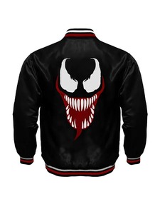 เสื้อแจ็คเก็ตหนัง Eddie Brock Venom Varsity Letterman - เสื้อผ้าสตรีทแวร์กันลมรักษ์โลก - Product Image 2