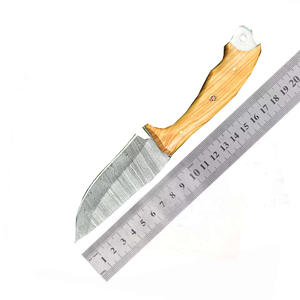 Cuchillo de Caza Premium DIY para Exteriores, Multifuncional, de Acero de Damasco, con Punta Caída, Espiga Completa, Mango de Madera, para Camping y Senderismo, Soporte Personalizado - Product Image 6