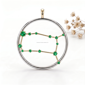 Pendentifs et breloques raffinés Énergie sociale Gemini, Symbole des jumeaux célestes, Breloque du zodiaque en diamant de laboratoire, Bijoux du horoscope de juin, Bestseller - Product Image 1