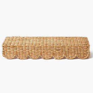 Étagère à livres étroite à bords festonnés pour coin, en rotin, murale, de qualité supérieure, pour rangement - Product Image 1