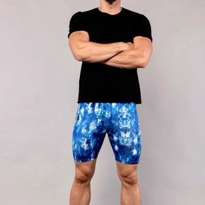 Pantalones Cortos de Compresión para Hombre, Diseño Estampado en Color Azul, Sin Costuras, de Secado Rápido, Alta Elasticidad, para Ciclismo y Running, Precio Económico, OEM - Product Image 3