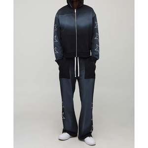 Custom Streetwear Acid Washed Vintage Tracksuit Men's Streetwear Distressed Hoodie and <b>Sweatpants</b> <b>Set</b> - Product Image 4
